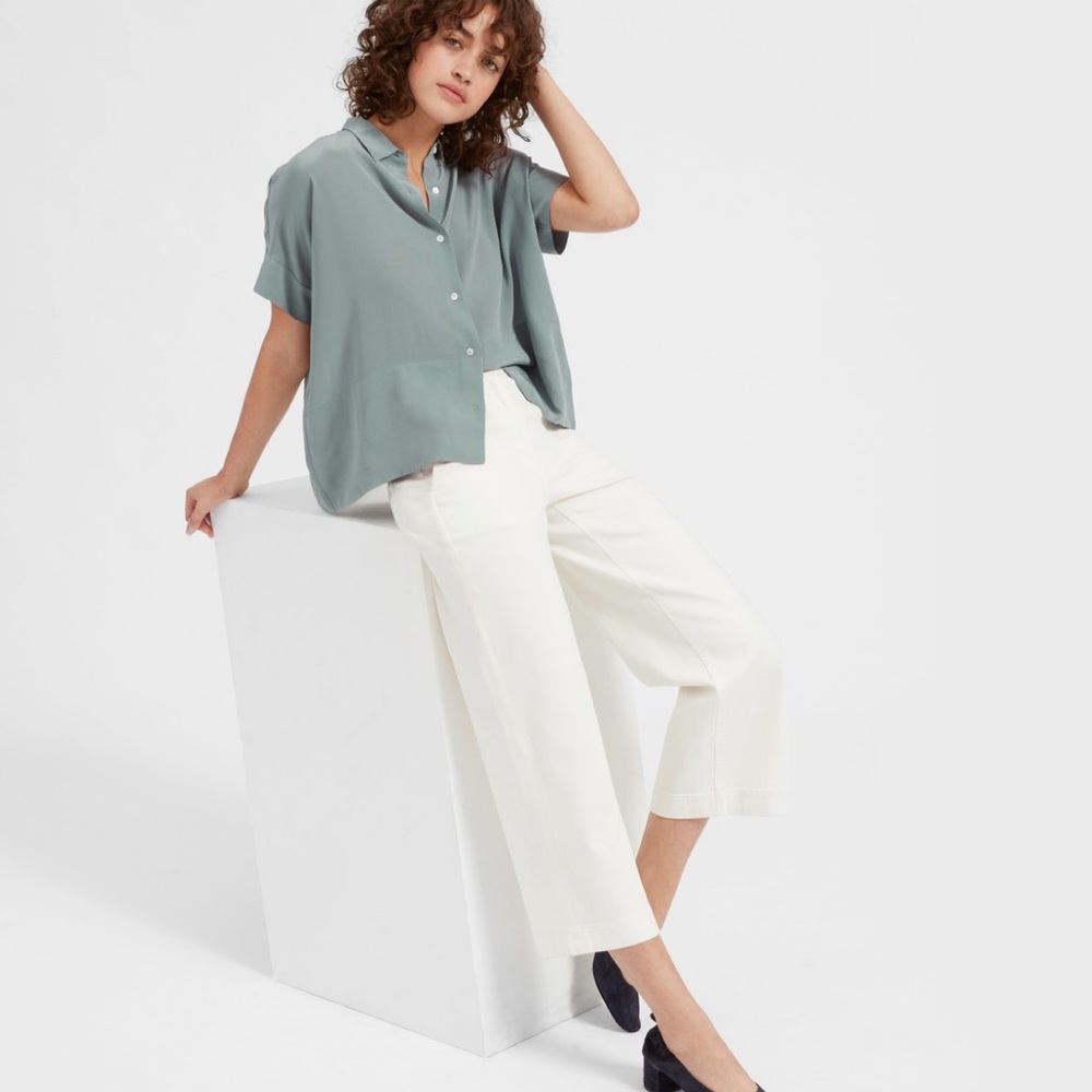 Everlane White High Waisted Classy Pants